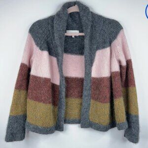 The Great. Lodge alpaca blend stripe cardigan sweater